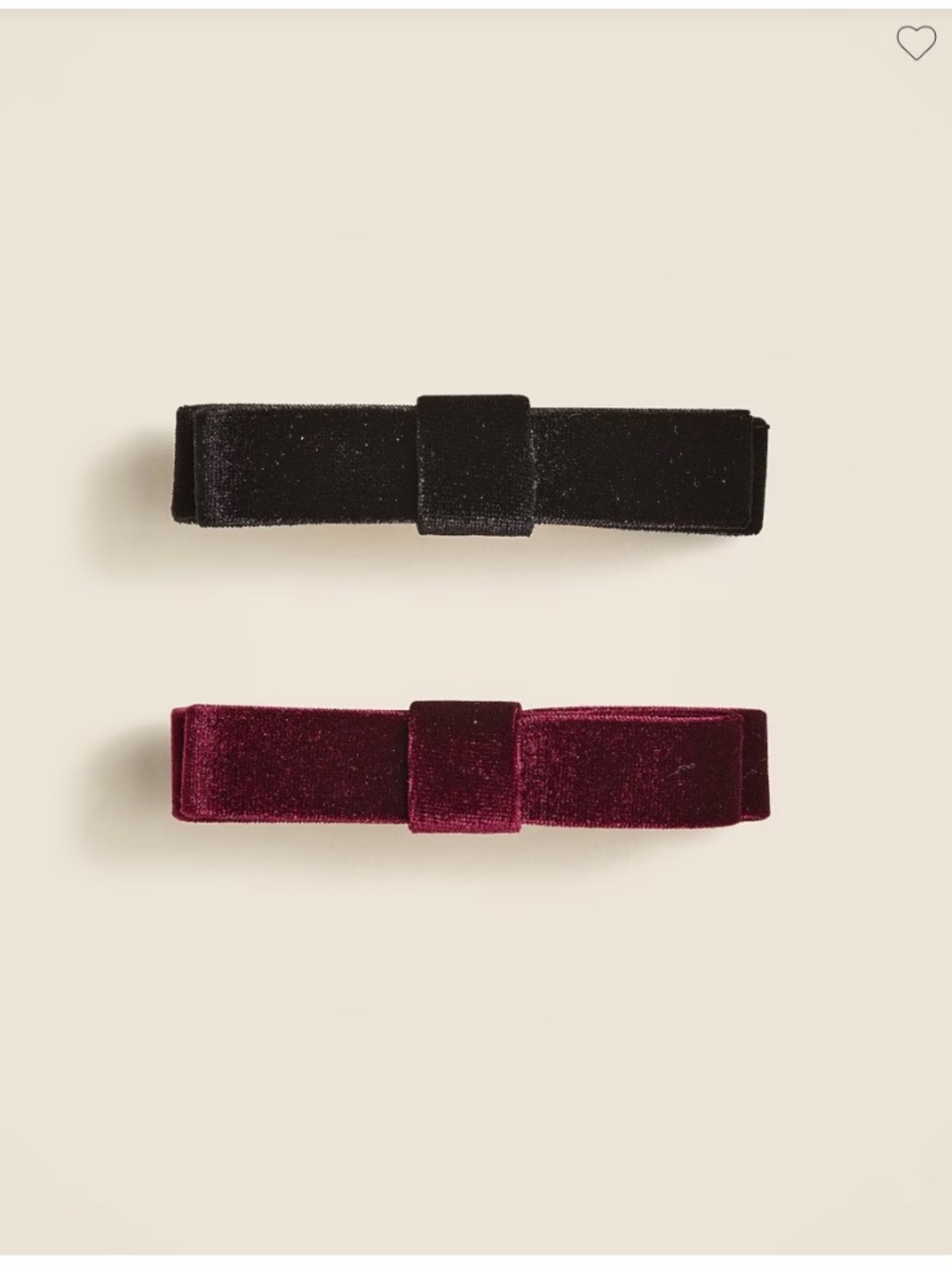 Jcrew Small velvet bow hair clips set-of-two